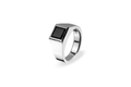 Square Silver Signet - Black Onyx