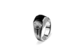 Rustic Silver Cross Signet - Black Onyx