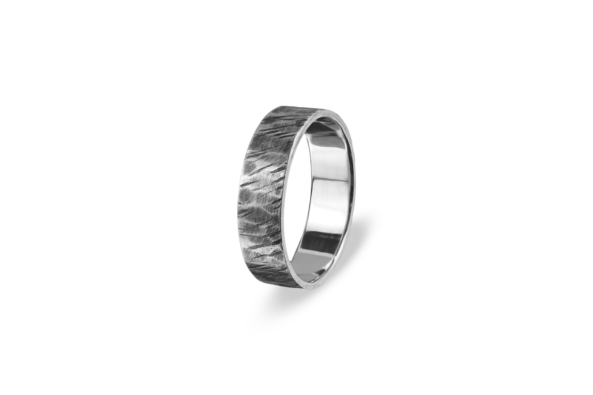 Plain Distressed Silver Band